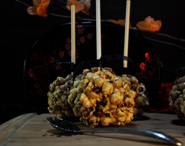 And Now For Something Completely Different: Fusion | Japanese 7-Spice Caramel Popcorn Balls